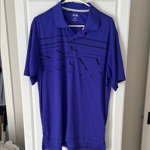 adidas Men's Purple Polo Shirt with Black Accents